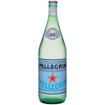SANPELLEGRINO Sparkling Natural Mineral Water, 33.8-ounce glass bottle, 33.8 FL OZ