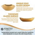 thumbnail image 4 of Strictly Sinks 19 Inch Gold Vessel Sink – Gold Glossy Ceramic Countertop Bathroom Sink, 4 of 8