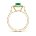 thumbnail image 2 of Angara Natural 0.85 Ct. Emerald with Diamond Halo Ring in 14K Yellow Gold for Women (Ring Size: 11.5), 2 of 8