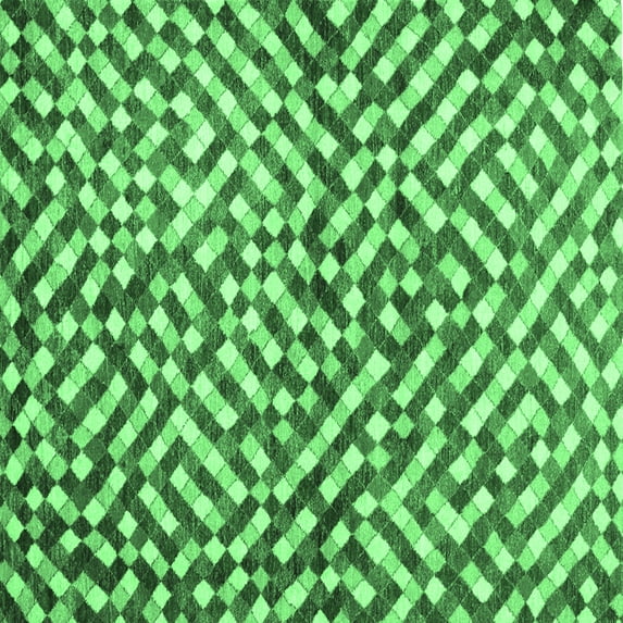 Ahgly Company Indoor Square Abstract Emerald Green Contemporary Area Rugs, 4' Square