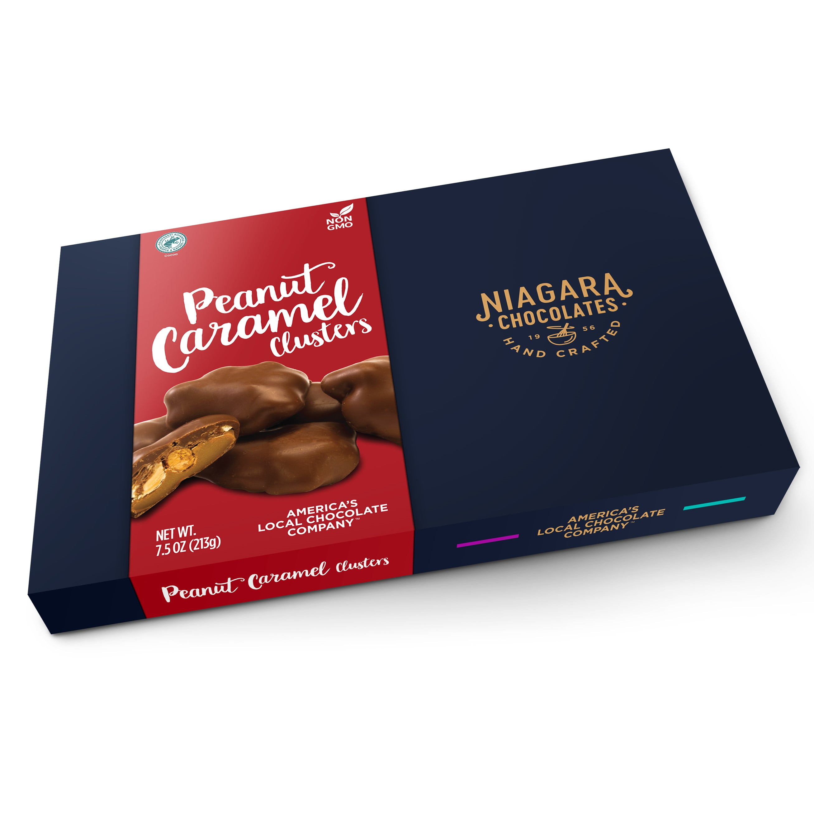 Niagara Chocolates Milk Chocolate Peanut Caramel Clusters Gift Box, 7