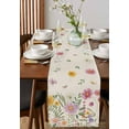 thumbnail image 4 of Flowers Leaves Table Runner Cotton Linen 36 Inch Holiday Dresser Scarves, Farmhouse Spring Botanical Plants Tablerunner for Kitchen Coffee Dining Bedroom Living Room Dinner Scarf Décor 13''x36'', 4 of 9