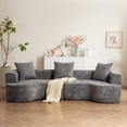 thumbnail image 7 of Oversized Loveseat Sofa 106" Modular Sectional Sofa for Living Room, Modern Chenille Curved Couch, Deep Seat Luxury Sofa Love Seat Couches with 2 Floor Couch Pillows, No Assembly Needed Gray, 7 of 7
