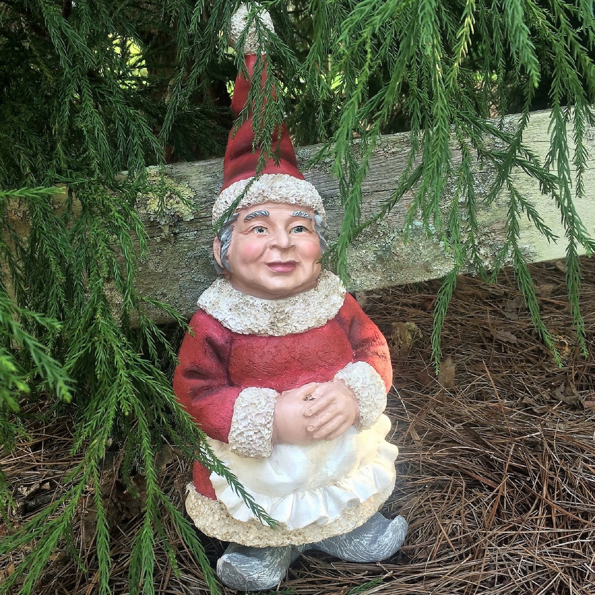 Nowaday Gnomes - Christmas Mrs. Santa Claus Gnome in Holiday Outfit and Cooking Apron Statue 18"H