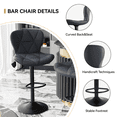thumbnail image 6 of ClinQ Swivel Adjustable Bar Stools Set of 2, PU Leather Counter Height Bar Chairs with 360° Swivel, Hydraulic Lift, Footrest, Darkgray, 6 of 6
