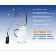 Flame King Propane Torch Kit, Heavy-Duty Adjustable Flame Weed Burner with Battery-Operated Igniter, Black/Blue/Silver