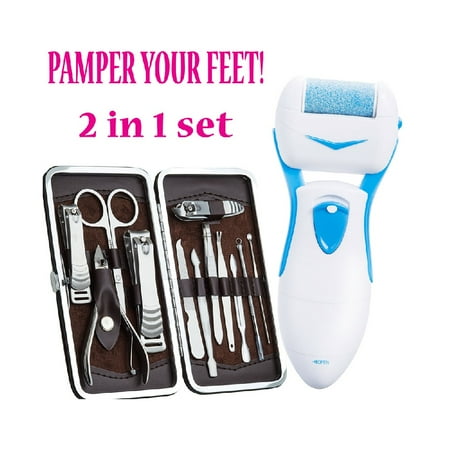 Pro Pedicure Pedi Kit Electronic Foot File Hard Dead Skin Care Callus Remover