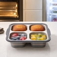 thumbnail image 6 of Silicone Muffin Pan, 4 Cup Non Stick Cupcake Baking Mold Food Grade Muffin Tin with Easy Grip Handles Fast Release Bakeware for Brownies Egg Bites Mini Cakes Dessert Treats(Gray), 6 of 6