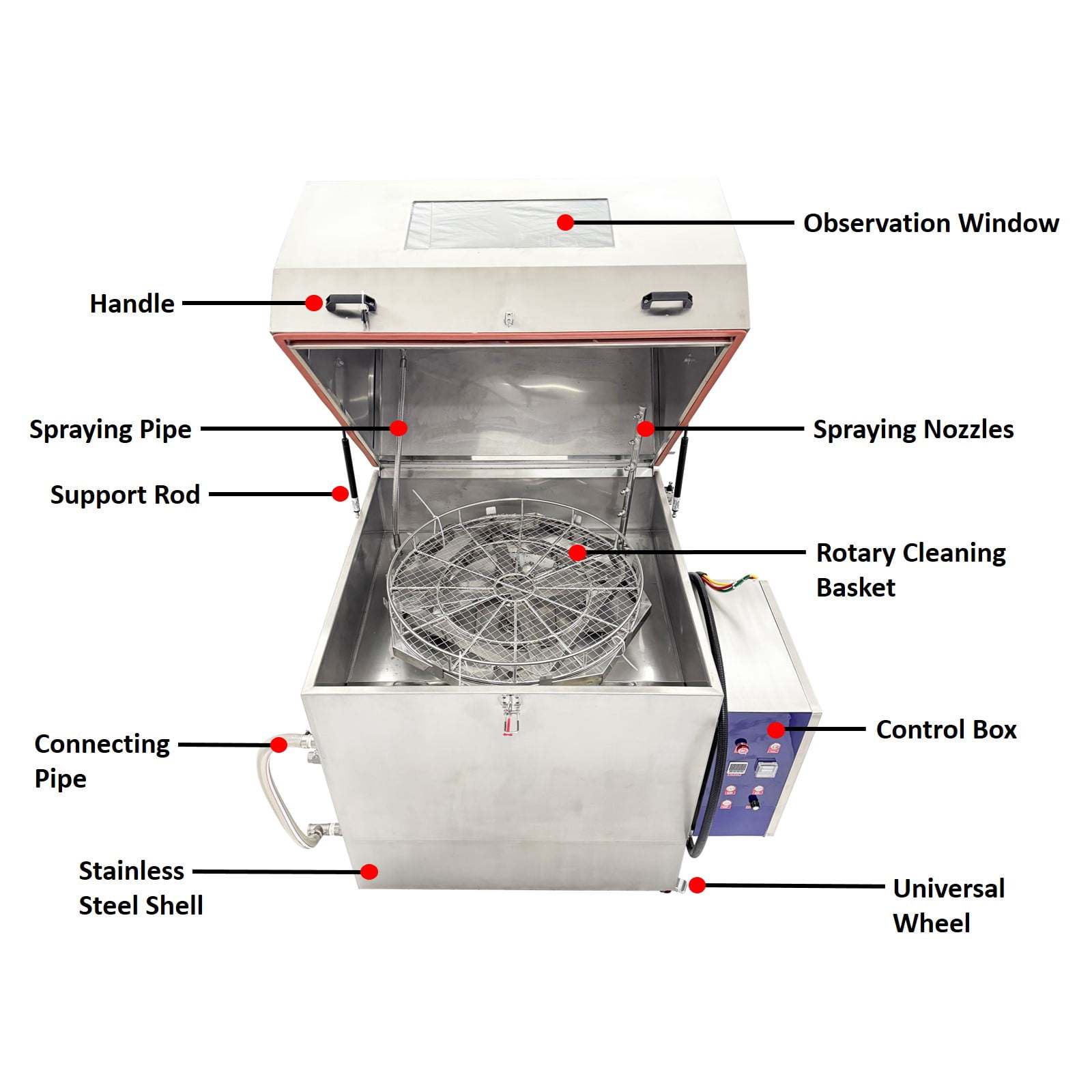 220V 3-Phase Spray Wash Cabinet Part Washer High Pressure Rotary Spraying Cleaning Machine