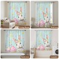 thumbnail image 6 of Turquoise Easter Sheer Curtains 84 Inches Long, Spring Easter Bunny Eggs Floral Wooden Light Filering Curtains, Breathable Simi Curtain Privacy Drapes for Living Room Bedroom Window Treatment, 6 of 9