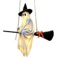 thumbnail image 2 of Light-Up Flying Ghost, Large Hanging Flying Halloween Decor, Floating Witch Ornament Outdoor Indoor Decoration Prop, Halloween Yard Decor for Porch Tree Doorway Party, B, 2 of 6
