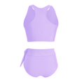 thumbnail image 6 of QURATI Swimwear Women High Waisted Bikini Set Racerback Swimsuit Two Piece Bathing Suit High Neck Swimwear Light Violet XXL, 6 of 8