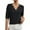 Black, variant on Vetement Femme ete 2025 New Casual V Neck Hollowed Out Knitted Sweater For European And Women's Spring/ summer Pullover Short Sleeved Knitted Sweater Small Tops Long Sleeve Shirt Women plus New XS