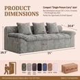thumbnail image 2 of LUCKHAO 71" Corduroy Frameless Foam Sofa, No Assembly 3-Seat Couch for Small Spaces with 3 Pillows, Light Grey, 2 of 9
