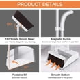 thumbnail image 2 of Upright Stand Broom And Dustpan Set With Removable Handle, Self-Cleaning Dustpan Teeth For Kitchen, Bathroom, And Outdoor Areas, Including Space-Saving Lockable Dustpan Lid, 2 of 5