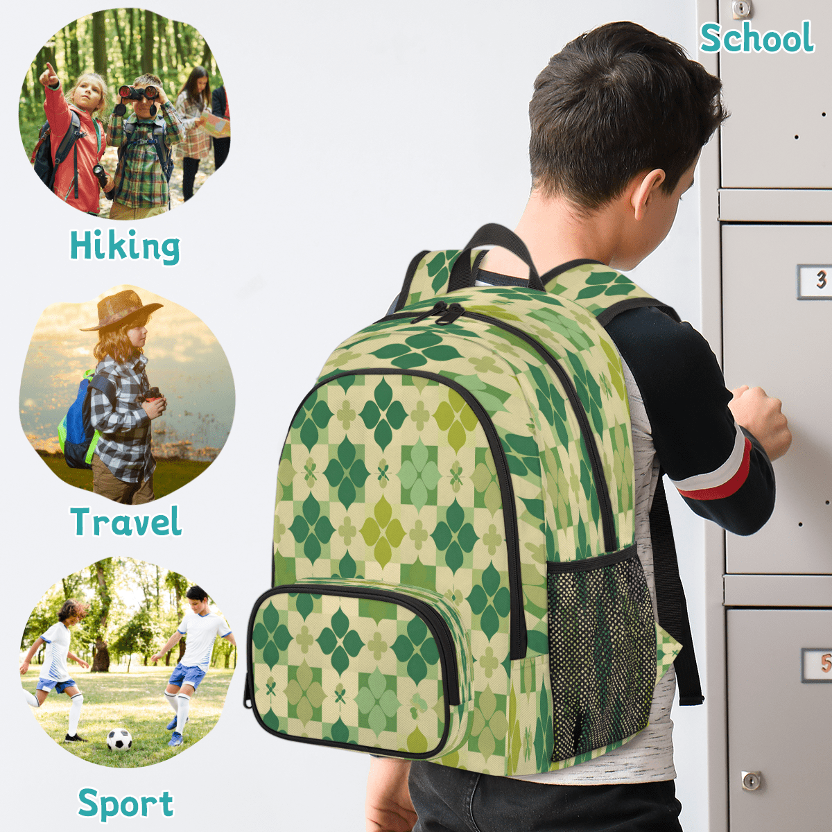 Herdesigns St Patricks Day Clover Shamrock Laptop Backpack for Women Men, Work Computer Backpacks, 18.3 Inch Large Computer Nurse Teacher Bags Travel Casual Daypack