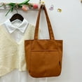 thumbnail image 6 of Cadorn Canvas Tote Bag Zippered Shoulder Bag for Women with Large Capacity, Solid Color - Fashionable & Practical Design for Work, Beach, Travel, Shopping (Brown), 6 of 7