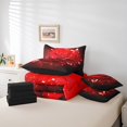 thumbnail image 5 of YST Ensemble de Literie Rose Rouge Simple - 7 Pcs Fleurs Papillon, Lit Simple en Sac, Esthétique Rustique, 5 of 5