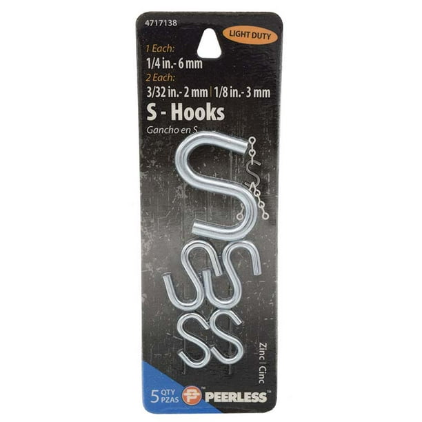 Peerless SHooks Zinc Plated One 5/32 Inch, Two 3/32 Inch and Two 1/8