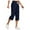 Navy, variant on Timegard Womens Capri Pants Cotton Linen Elastic High Waist Lightweight Casual Crop Pants with Pockets