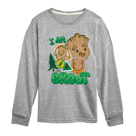 Marvel Guardians of the Galaxy - Groot Sticker Style - Toddler And Youth Long Sleeve Graphic T-Shirt