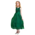 thumbnail image 6 of IBTOM CASTLE Girls Flower Vintage Lace Princess Long Dress for Kids Tulle Pageant Formal Party Wedding Floor Dance Evening Gown 12-13 Years Green, 6 of 8