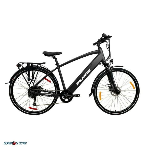 Demon Electric Vélo électrique de 27,5 pouces, moteur de 350 W 48V, vélo électrique pour les adultes, 32 km/h, vélo électrique de ville Shimano 9 vitesses, Noir