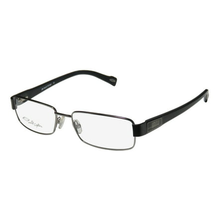 New Smith Optics Bowden Mens Rectangular Full-Rim Gunmetal / Matte Black Masculine Design Designer Frame Demo Lenses 53-16-135 Spring Hinges Eyeglasses/Eye Glasses