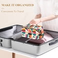 thumbnail image 3 of FORMRS Makeup Bag Travel Cosmetic Organizer for Women Fold Flat Zipper Pouch with Handle, Beige Abstract, 3 of 8