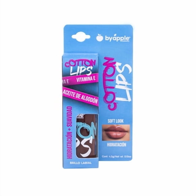 Gloss tipo Bálsamo By Apple Cosmetics Cotton Lips aceite de algodón vitamina E 4.5 g
