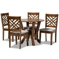 thumbnail image 2 of Skyline Decor Grey Fabric Upholstered and Walnut Brown Finished Wood 5-Piece Dining Set, 2 of 9