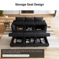 thumbnail image 4 of HONBAY Modern Velvet Convertible Sectional Couch with Storage Space for Living Room, Black, 4 of 7