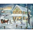 thumbnail image 2 of Manning, Ruane 32x26 Gold Ornate Wood Framed with Double Matting Museum Art Print Titled - Christmas Visit, 2 of 4