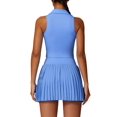 thumbnail image 3 of Luxtrada Women's 2 Piece/Set Short Sleeve Active T Shirt Quick Dry Sports Yoga Tops & Dress (Blue,M), 3 of 8