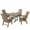 Weathered Wood, variant on WestinTrends Ashore 5 Pieces Adirondack Patio Dining Set, All Weather Poly Lumber Slatted Modern Farmhouse Outdoor Furniture Set, 43" Trestle Square Table and 4 Adirondack Patio Chair, Weathered Wood