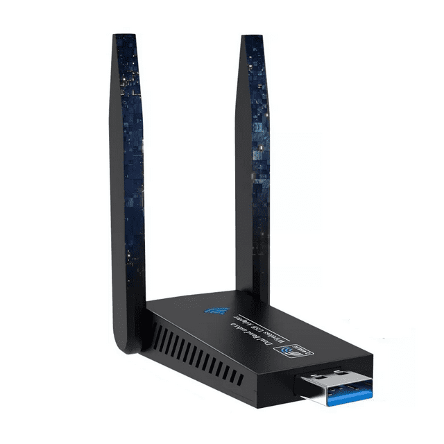 Adaptador Wifi Usb 3.0 De Banda Dual Para Pc 1300mbps 5ghz, Negro