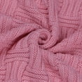 thumbnail image 3 of Unique Bargains Cotton Knitted Decorative Throw Blanket for Couch, Pink, 3 of 8