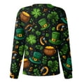 thumbnail image 4 of yuCgh Women's St. Patrick's Day Printed Long Sleeve Stand Collar Work Top, Single Breasted Nursing Jacket, Casual Uniform,Army Green L, 4 of 5