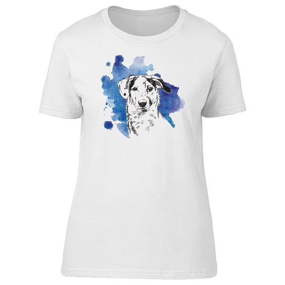 Cool Watercolor And Dog Sketch Tee Women's -Image by Shutterstock