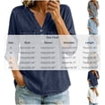 thumbnail image 3 of Kadlawus Long Sleeve Loose V Neck Denim Button Down Shirt Women Fall Casual Basic Pullover Tops Soft Stretchy Comfort Commute Travel Home Daily Wear, Black XL, 3 of 7