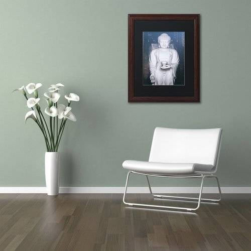 Trademark Fine Art "White Buddha" Canvas Art by Philippe Hugonnard, Black Matte, Wood Frame
