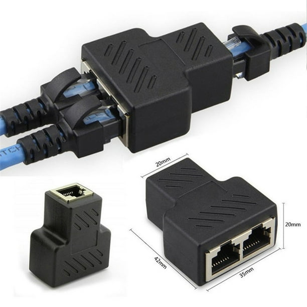 Répartiteur Rj45 2 Pieces Multiprise Ethernet Doubleur Rj45 Répartiteur  Ethernet 1 Mâle à 2 Femelle Cable Ethernet Double Sortie d'Extension  Ethernet pour Cat5 Cat6 Cat7 Offre 2 Pass-Through Réseau : :  High-Tech
