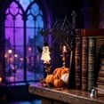 thumbnail image 3 of 3 Pack Gothic Spider Web Winged Ghost LED Bookshelf Lantern Night Light, Rustic Black Metal Hanging Bookshelf Lamp, Lighting Decor Gift for Book Readers, K*ids and Halloween Enthusiasts, 3 of 4