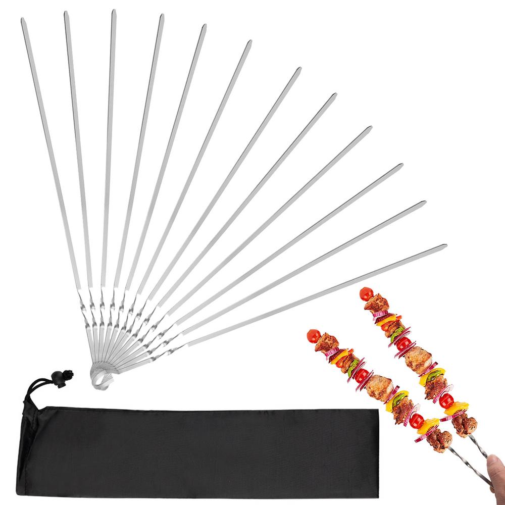 Julam Skewer for Kabobs Metal Skewers Flat Long Stainless Steel Wide