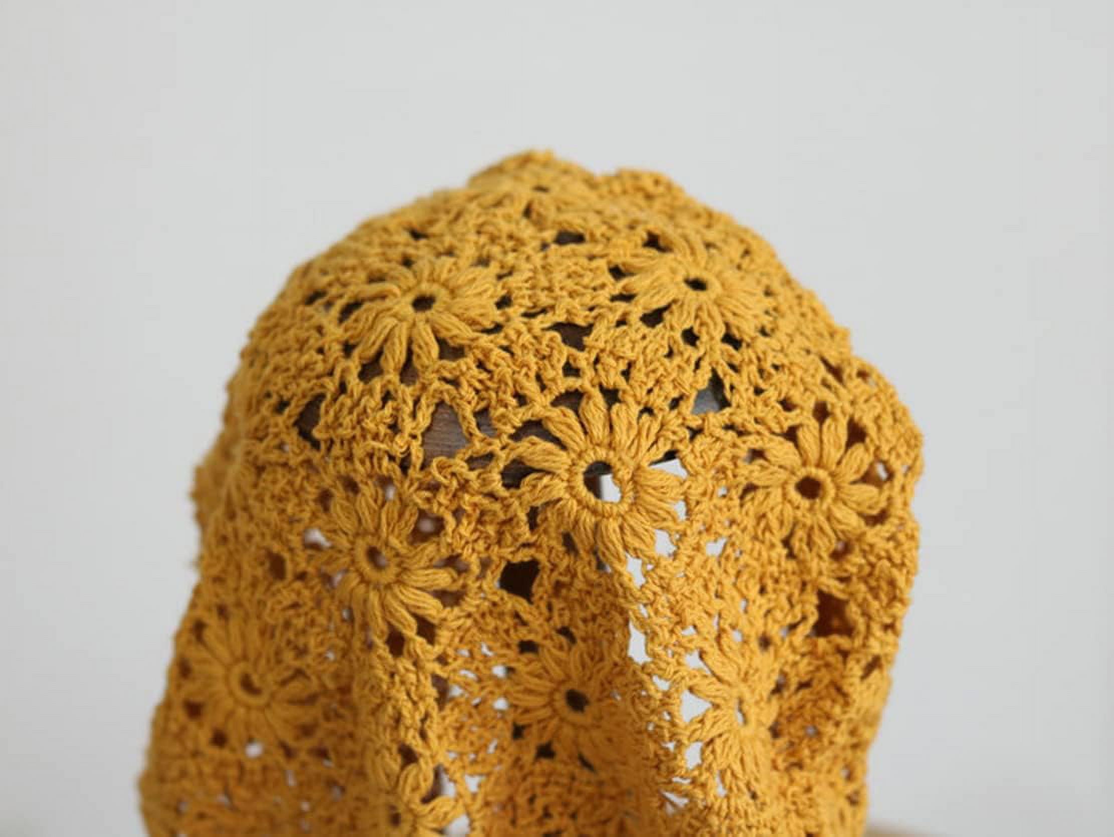 LinYooLi Hand Hook Hollowed-Out Chrysanthemum Beret, Hair Cap