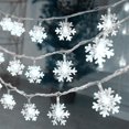 thumbnail image 1 of Luces navideñas FloreceBien, cadena de luces LED con forma de copo de nieve de 20 pies y 40 luces LED a pilas, impermeables, para dormitorio, patio, habitación, jardín, fiesta, hogar, decoración, 1 of 6