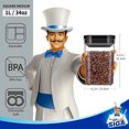 thumbnail image 2 of MR.Siga 4 Pack Airtight Food Storage Container Set, BPA Free Kitchen Pantry Organization Canisters, One-Handed Airtight Cereal Snack Candy Storage Containers, 1 L / 34oz, Medium, Black, 2 of 6