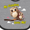 thumbnail image 4 of Inktastic My Grandma Loves Me Owl Boys or Girls Baby Bib, 4 of 4