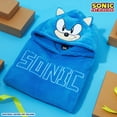 thumbnail image 2 of Manta polar con capucha Sonic The Hedgehog para niños, azul 3D, 2 of 6