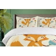 thumbnail image 4 of Ambesonne Cartoon Duvet Cover Set, Animal with Floral, 2-Calking, Almond Green Eggshell, 4 of 7